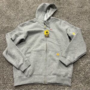 NEW Gray Carhartt Zip Up Hoodie Size M K122 HGY Men's Hooded Sweatshirt NWT Logo